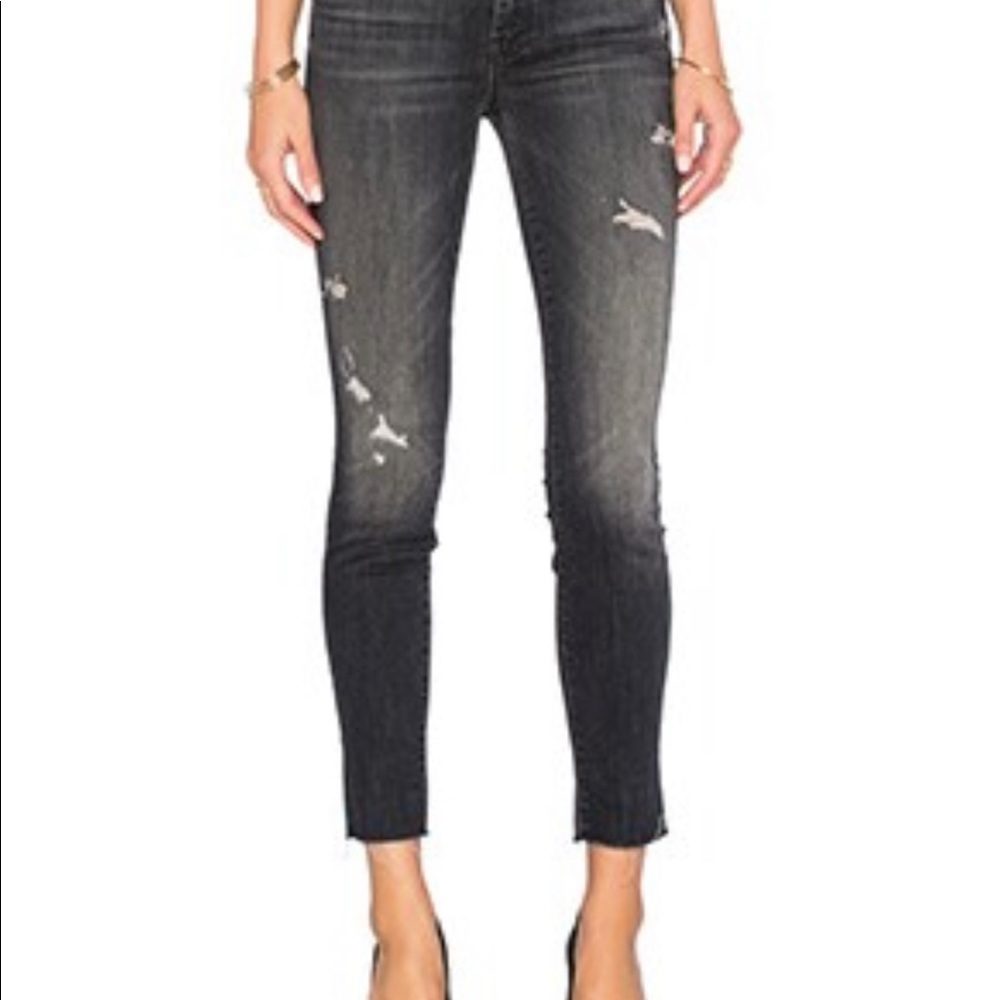 MOTHER denim Looker Ankle Fray Crash and Burn size 25 LIKE NEW Style# 1431394